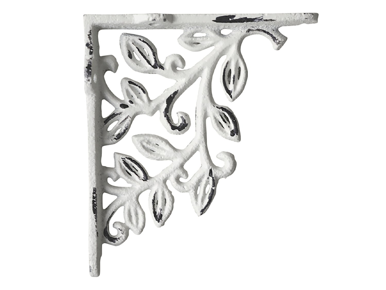 Krémová litinová konzole s lístky - 14*2*12cm