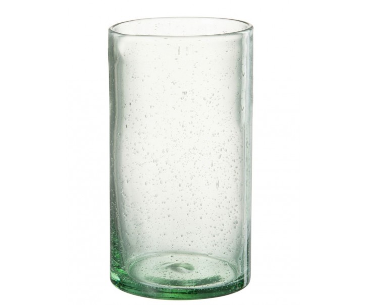 Zelená sklenička na vodu s bublinkami Long Drink Lisboa green - Ø8*13cm / 500ml