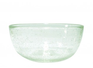 Zelená skleněná miska s bublinkami Lisboa green - Ø15*6cm / 630ml