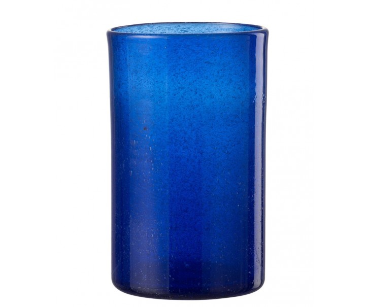 Modrá sklenička na vodu s bublinkami Long Drink Lisboa Blue - Ø8*13cm / 500ml