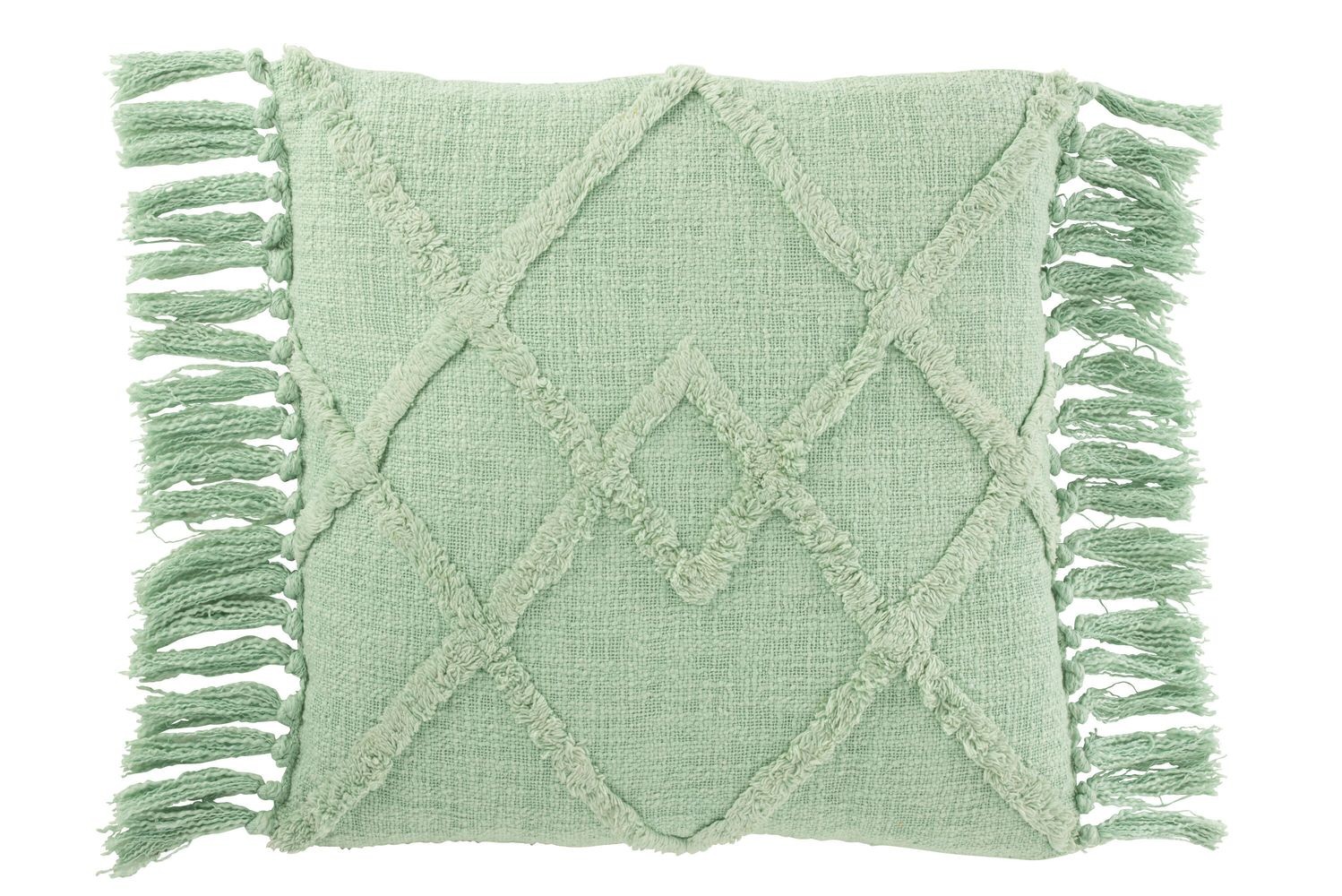 Mintový polštář s třásněmi a výplní Rhombus - 50*50cm