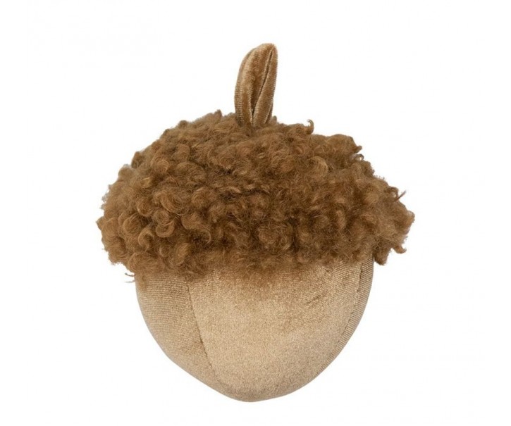 Hnědý plyšový dekorační žalud Acorn brown - Ø 11*15cm