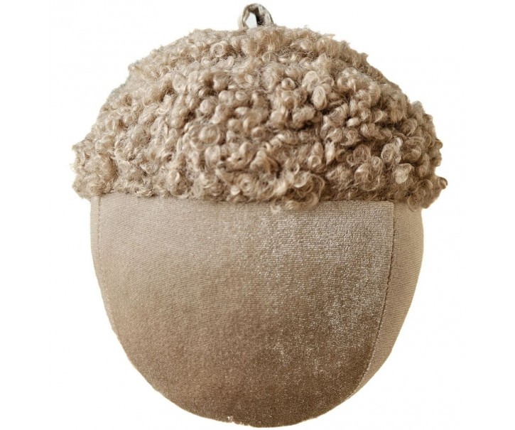 Béžový plyšový dekorační žalud Acorn beige - Ø 20*24cm