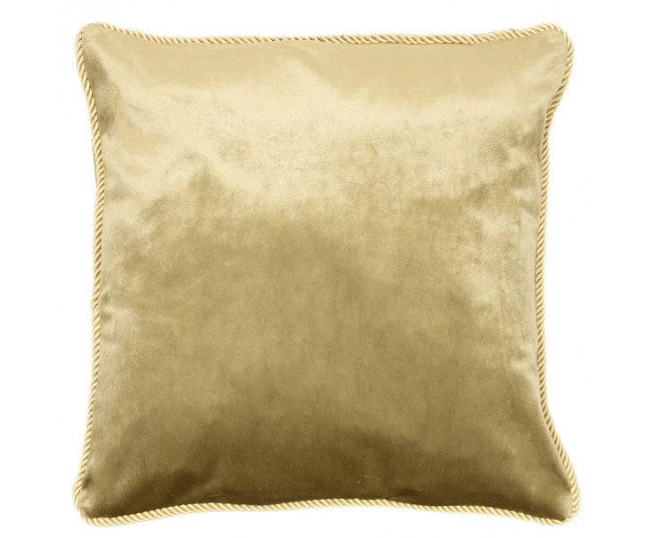 Zlatý sametový polštář obšitý krouceným provázkem Velvet gold - 45*10*45cm