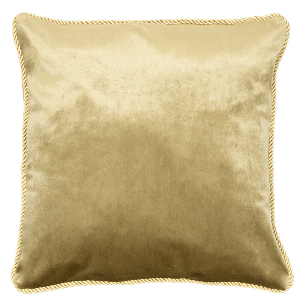 Zlatý sametový polštář obšitý krouceným zlatým provázkem Velvet gold - 45*10*45cm DCFGKSGD