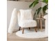 Bílé plyšové designové křeslo Soft Teddy White Off - 60*72*74cm 