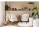 Bílé plyšové designové křeslo Soft Teddy White Off - 60*72*74cm 