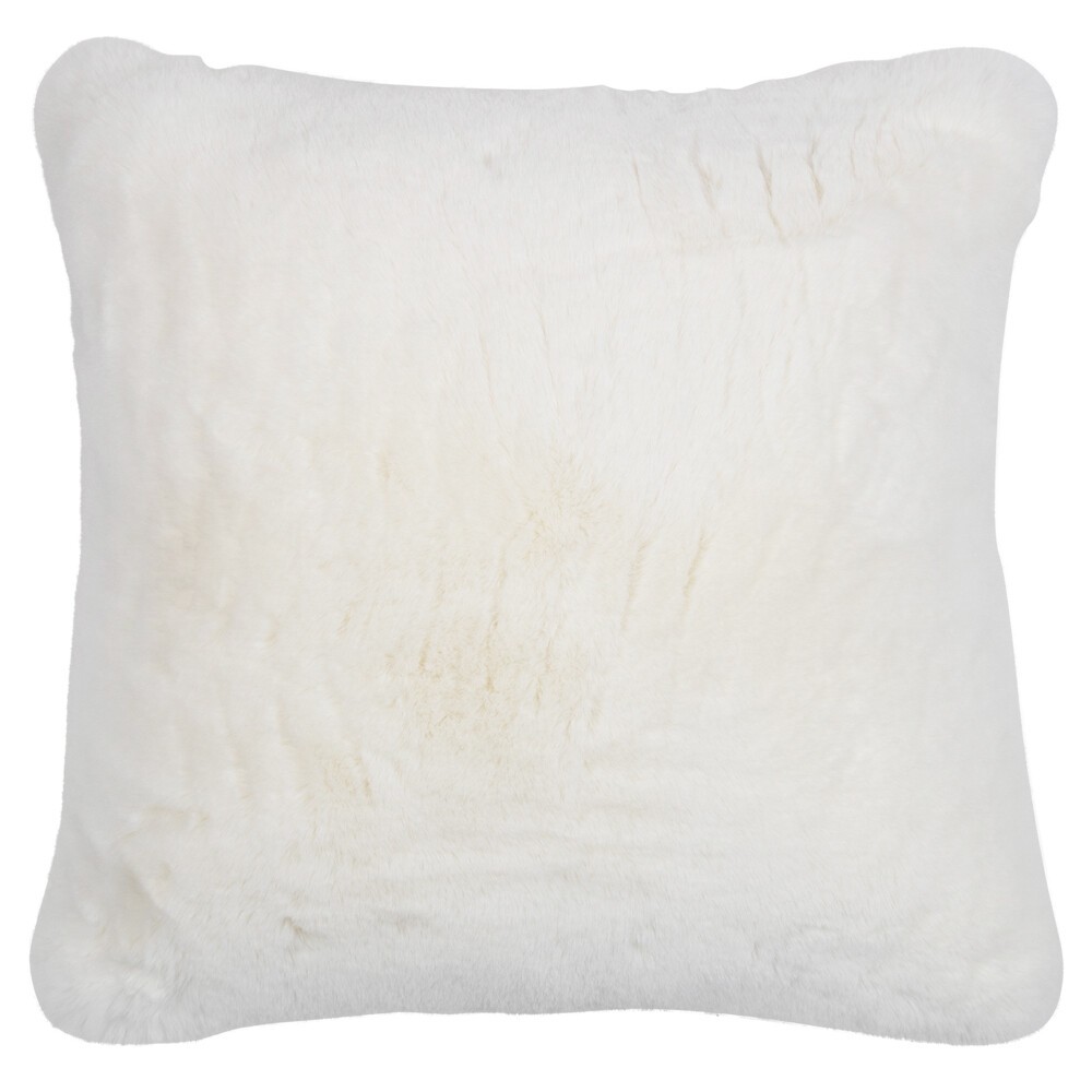 Bílý plyšový měkoučký polštář Soft Teddy White Off - 45*15*45cm 