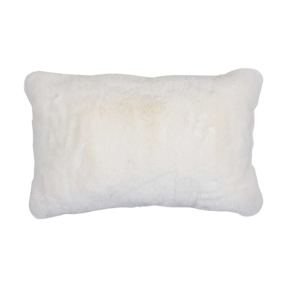Bílý plyšový měkoučký polštář Soft Teddy White Off - 30*15*50cm 