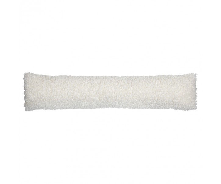 Bílý plyšový dlouhý kudrnatý polštář Curly Teddy White Off - 90*13*20cm 