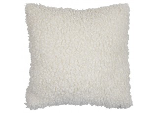 Bílý plyšový kudrnatý polštář Curly Teddy White Off - 45*15*45cm 
