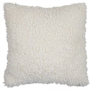 Bílý plyšový kudrnatý polštář Curly Teddy White Off - 45*15*45cm 