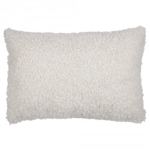 Bílý plyšový kudrnatý polštář Curly Teddy White Off - 40*15*60cm 