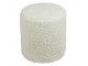 Bílý plyšový kudrnatý kulatý puf Curly Teddy White Off - Ø 40*45cm 