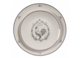 Porcelánový jídelní talíř s kohoutem Devine French Roster - Ø 26cm