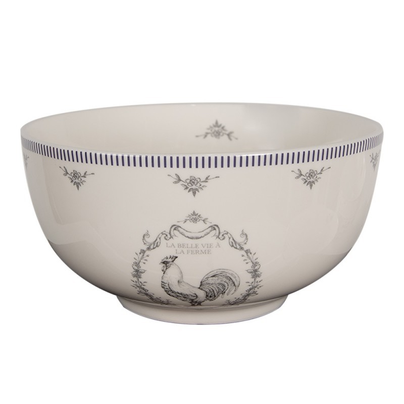 Porcelánová miska s kohoutem Devine French Roster - Ø 14*7cm/ 500ml Clayre & Eef