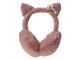 Růžové dětské chlupaté klapky na uši s kočičími oušky