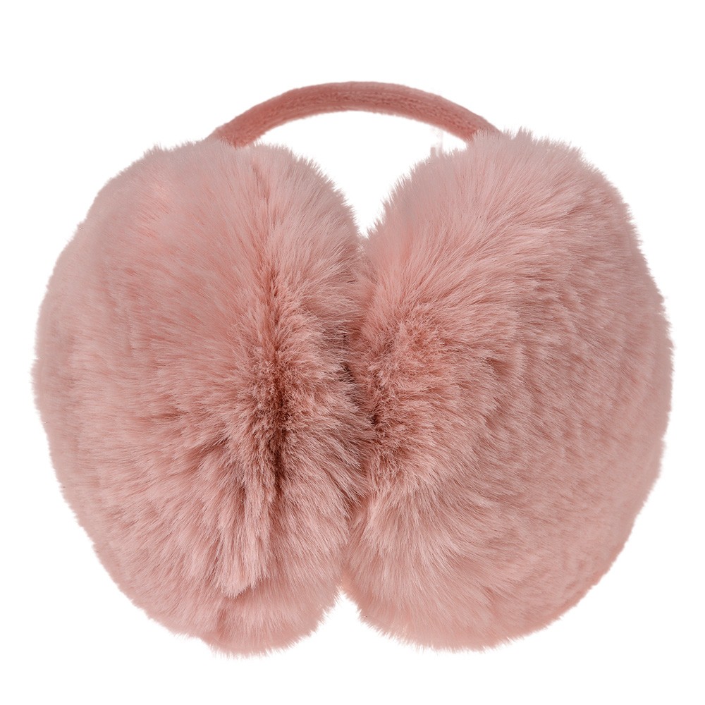Růžové dámské chlupaté klapky na uši - one size JZEW0003DP