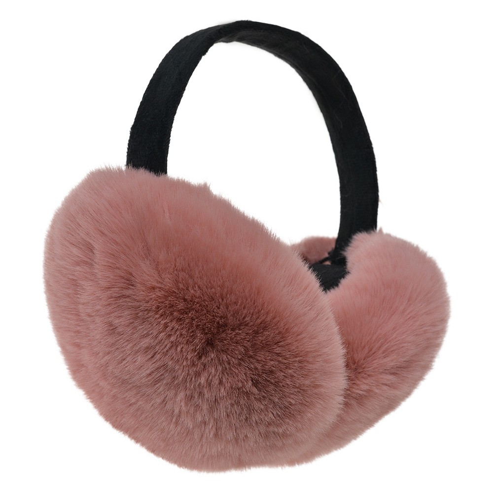 Růžové chlupaté klapky na uši - one size Clayre & Eef