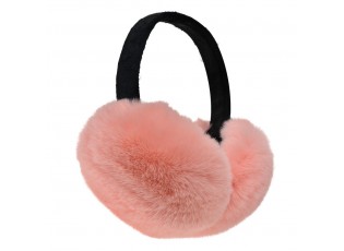 Světle růžové chlupaté klapky na uši - one size