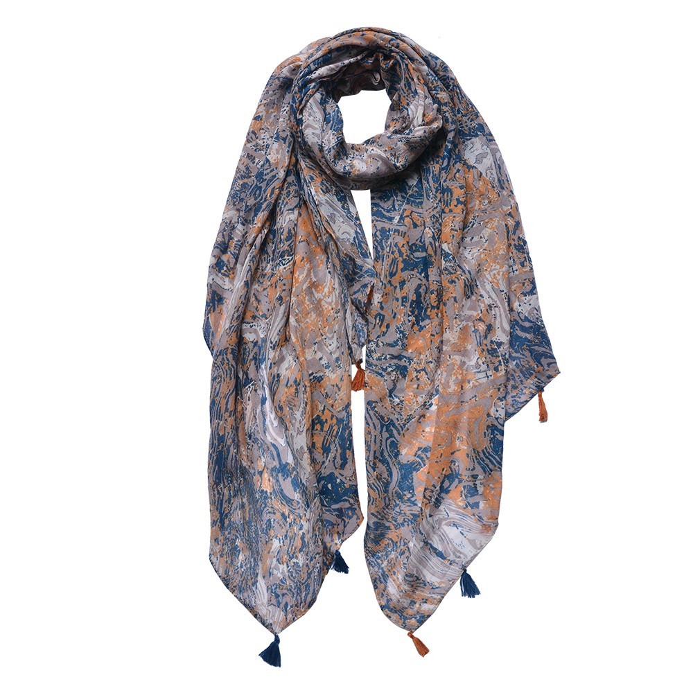 Barevný dámský šátek s ornamenty- 90*180 cm Clayre & Eef