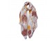 Bílý dámský šátek s květy - 90*180 cm