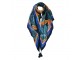 Barevný dámský šátek s listy a střapci- 90*180 cm