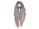 Šedo-hnědý dámský šátek s ornamenty - 90*180 cm