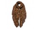 Hnědý dámský šátek s tygřím dekorem - 90*180 cm