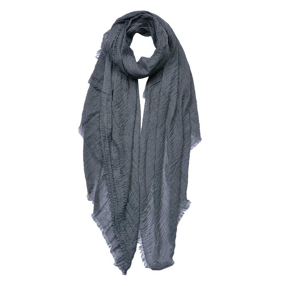 Šedý dámský šátek - 90*180 cm Clayre & Eef