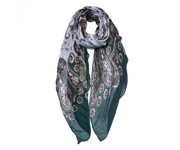 Zelený dámský šátek - 90x180 cm