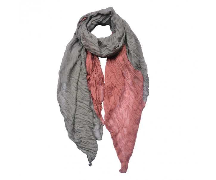 Růžovo-šedý dámský šátek - 90x180 cm