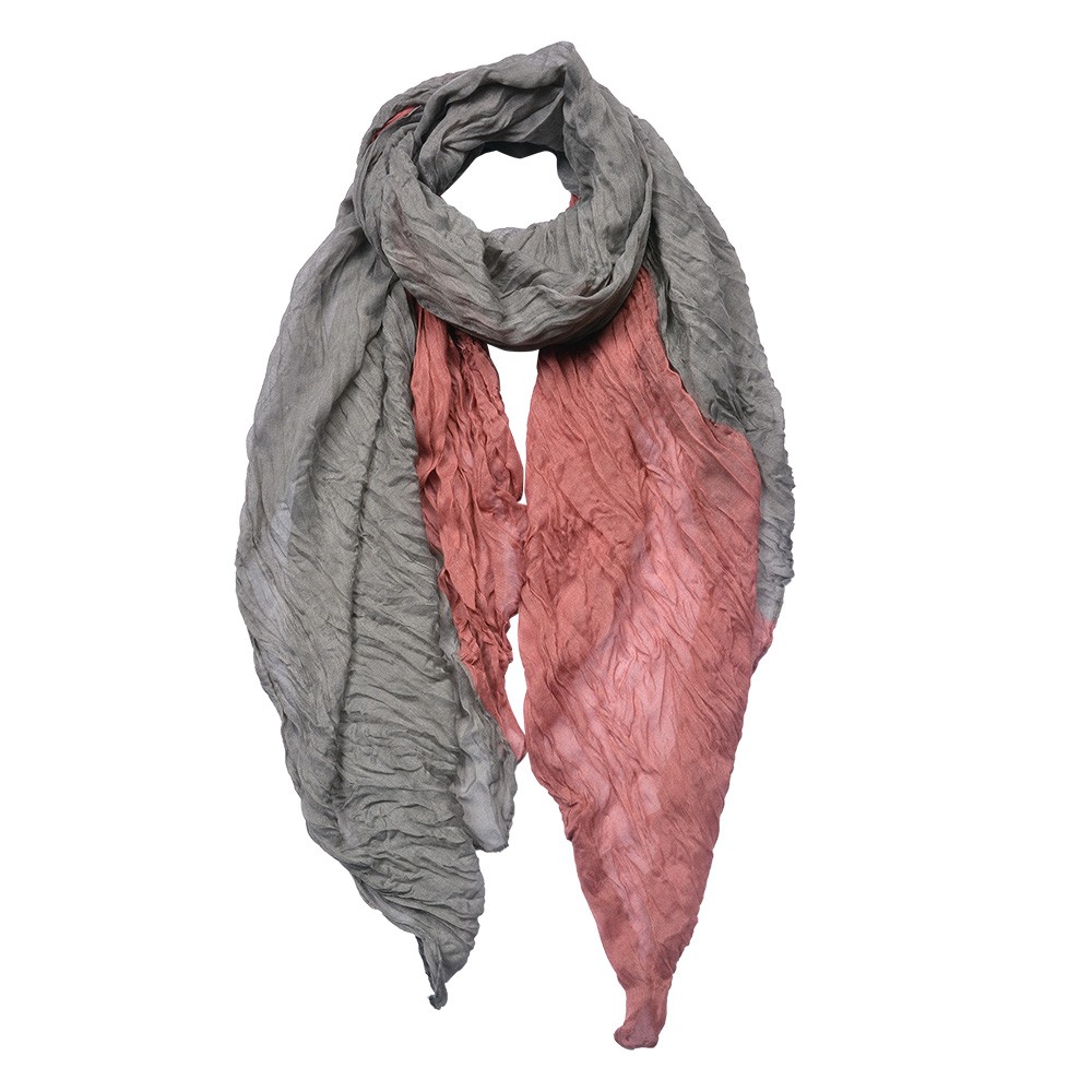 Růžovo-šedý dámský šátek - 90*180 cm Clayre & Eef