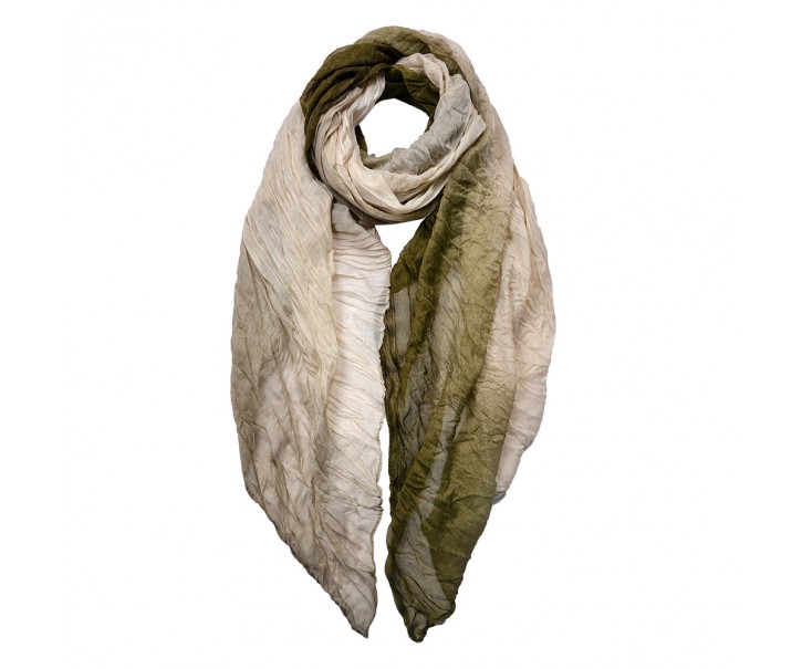 Zeleno-béžový dámský šátek - 90*180 cm