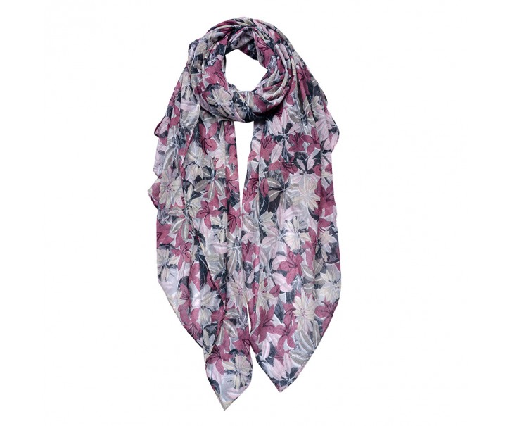 Barevný dámský šátek s květy - 90*180 cm