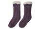 Fialové teplé pletené ponožky - one size