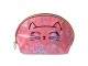 Růžová dámská toaletní taška kočička Meow - 22*8*14 cm