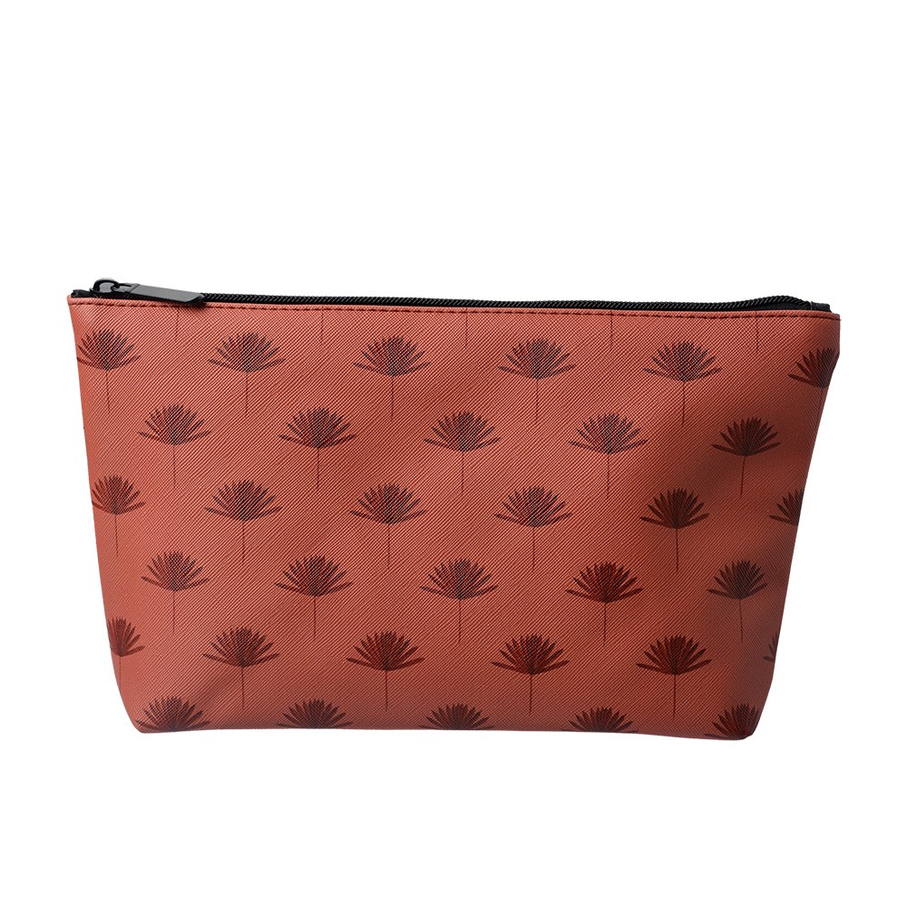 Levně Hnědá toaletní taška s palmovými listy Palm Leaf - 26*6*16 cm JZTT0001-01