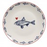 Porcelánový dezertní talíř s rybkami Sun Sea And Fish - Ø 20*2cm Barva: přírodní bílá, modrá, červenáMateriál: porcelánHmotnost: 0,25 kg