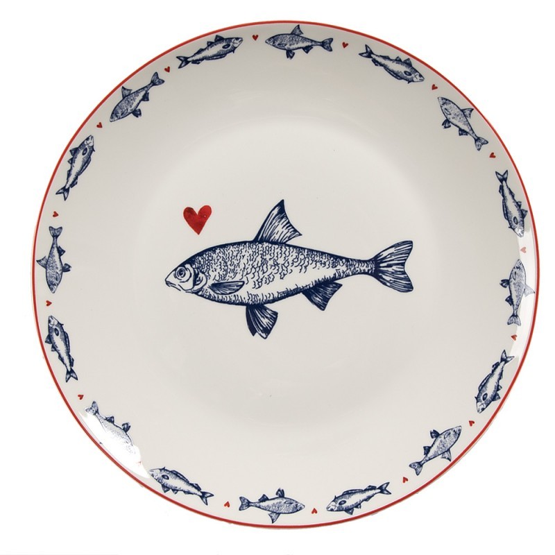 Porcelánový dezertní talíř s rybkami Sun Sea And Fish - Ø 20*2cm