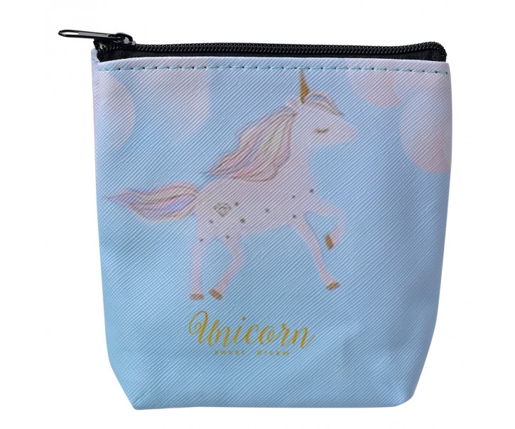 Modrá malá peněženka / taštička s jednorožcem Unicorn - 11*11 cm