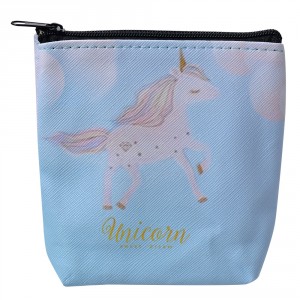 Modrá malá peněženka / taštička s jednorožcem Unicorn - 11*11 cm