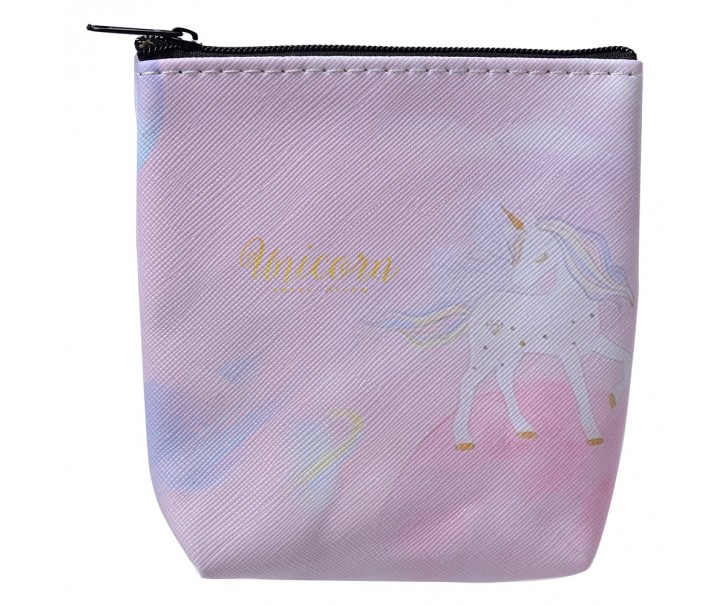 Růžová malá peněženka / taštička s jednorožcem Unicorn I - 11*11 cm