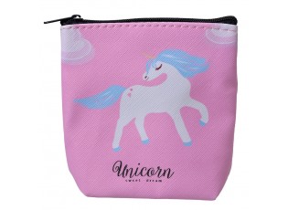Růžová malá peněženka / taštička s jednorožcem Unicorn - 11*11 cm