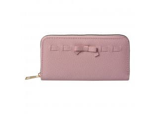 Růžová peněženka s mašličkou - 19*10 cm