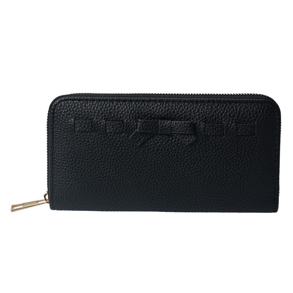 Černá peněženka s mašličkou - 19*10 cm Clayre & Eef