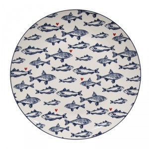 Porcelánový jídelní talíř s rybkami Sun Sea And Fish - Ø 26*2cm