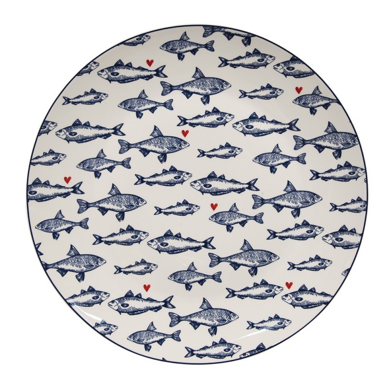 Porcelánový jídelní talíř s rybkami Sun Sea And Fish - Ø 26*2cm