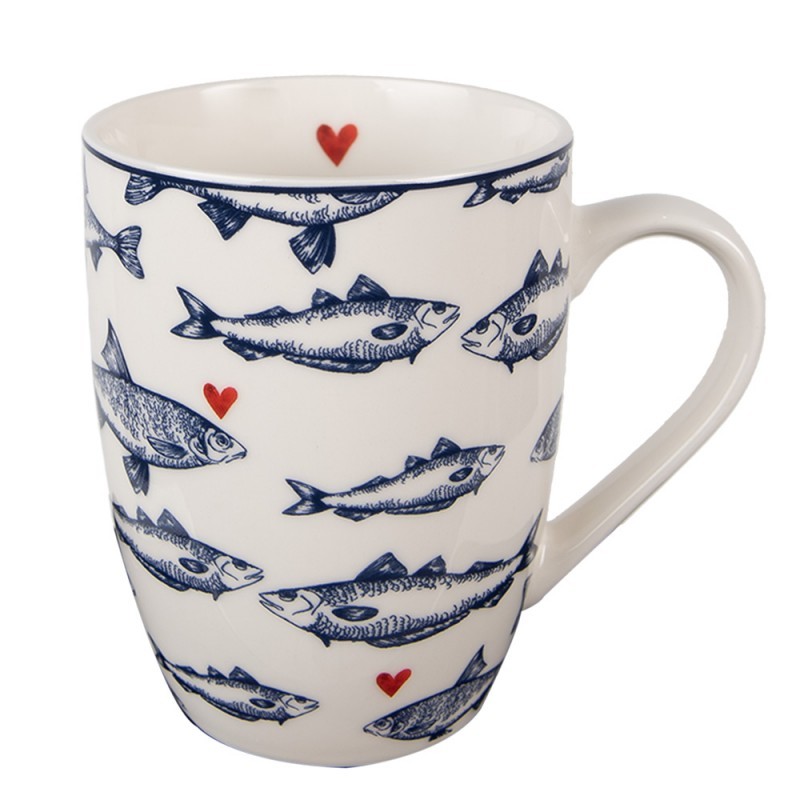 Porcelánový hrnek s rybkami Sun Sea And Fish - 12*8*10cm/ 350ml