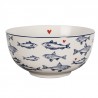 Porcelánová miska s rybkami Sun Sea And Fish - Ø 14*7cm/ 500ml Barva: přírodní bílá, modrá, červenáMateriál: porcelánHmotnost: 0,25 kg